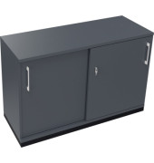 Schiebet&uuml;renschrank endless 820119282, abschlie&szlig;bar, 2 OH, lavagrau, 120x78,1x44,2cm (BxHxT)