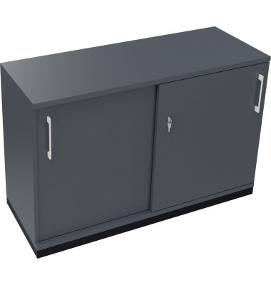 Schiebet&uuml;renschrank endless 820119282, abschlie&szlig;bar, 2 OH, lavagrau, 120x78,1x44,2cm (BxHxT)