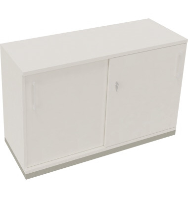 Schiebet&uuml;renschrank endless 820119301, abschlie&szlig;bar, 2 OH, diamantwei&szlig;, 120x78,1x44,2cm (BxHxT)