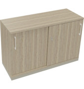 Schiebetürenschrank 2OH B1200xT442xH781mm si/Eiche Natur