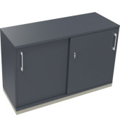 Schiebet&uuml;renschrank endless 820119382, abschlie&szlig;bar, 2 OH, lavagrau, 120x78,1x44,2cm (BxHxT)