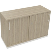 Schiebetürenschrank 2OH B1200xT442xH781mm ws/Eiche Natur