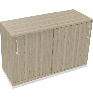 Schiebetürenschrank 2OH B1200xT442xH781mm ws/Eiche Natur