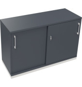 Schiebet&uuml;renschrank endless 820119482, abschlie&szlig;bar, 2 OH, lavagrau, 120x78,1x44,2cm (BxHxT)