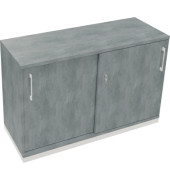 Schiebetürenschrank 2OH B1200xT442xH781mm ws/Beton hell