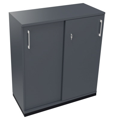 Schiebet&uuml;renschrank endless 820119582, abschlie&szlig;bar, 3 OH, lavagrau, 100x113,3x44,2cm (BxHxT)