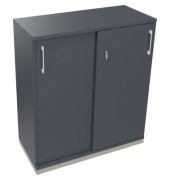 Schiebetürenschrank 3OH B1000xT442xH1133mm si/Lavagrau