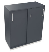 Schiebetürenschrank 3OH B1000xT442xH1133mm ws/Lavagrau
