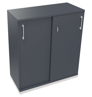 Schiebet&uuml;renschrank endless 820119782, abschlie&szlig;bar, 3 OH, lavagrau, 100x113,3x44,2cm (BxHxT)