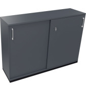 Schiebet&uuml;renschrank endless 820119882, abschlie&szlig;bar, 3 OH, lavagrau, 160x113,3x44,2cm /BxHxT)