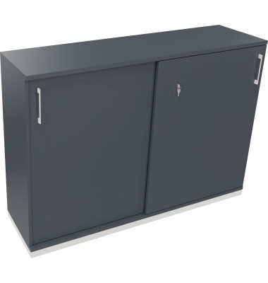 Schiebet&uuml;renschrank endless 820120082, abschlie&szlig;bar, 3 OH, lavagrau, 160x113,3x44,2cm /BxHxT)