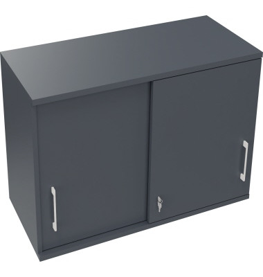 Aufsatz Schiebetürenschrank 2OH B1000xT442xH736mm Lavagrau