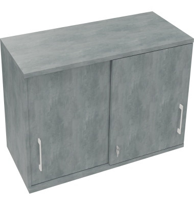 Aufsatz Schiebetürenschrank 2OH B1000xT442xH736mm Beton hell