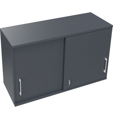 Aufsatz Schiebetürenschrank 2OH B1200xT442xH736mm Lavagrau