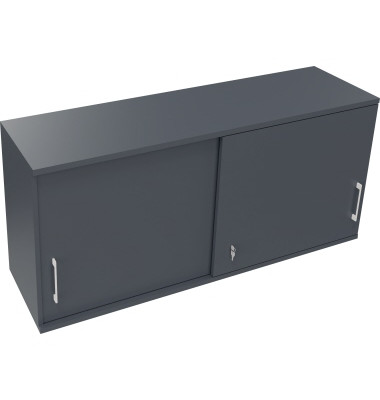 Aufsatz Schiebetürenschrank 2OH B1600xT442xH736mm Lavagrau