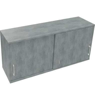 Aufsatz Schiebetürenschrank 2OH B1600xT442xH736mm Beton hell