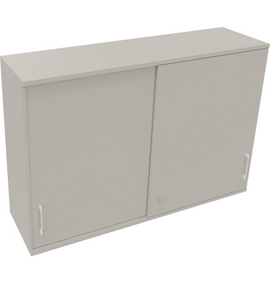 Aufsatz Schiebetürenschrank 3OH B1600xT442xH1088mm Lichtgrau