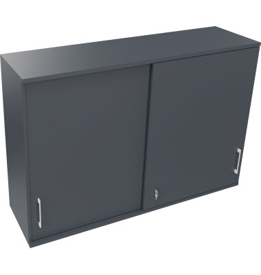 Aufsatz Schiebetürenschrank 3OH B1600xT442xH1088mm Lavagrau