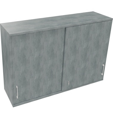 Aufsatz Schiebetürenschrank 3OH B1600xT442xH1088mm Beton hell