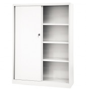 Schiebet&uuml;renschrank ECO SD12173S696, abschlie&szlig;bar, 4 OH, wei&szlig;, 120x163,7x43cm (BxHxT)