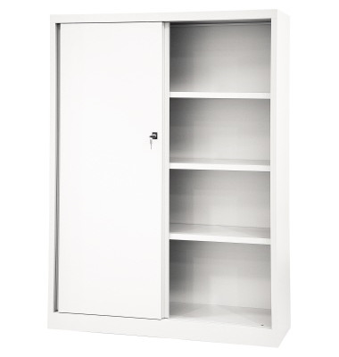 Schiebet&uuml;renschrank ECO SD12173S696, abschlie&szlig;bar, 4 OH, wei&szlig;, 120x163,7x43cm (BxHxT)