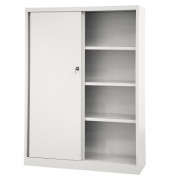Schiebet&uuml;renschrank ECO SD12173S645, abschlie&szlig;bar, 4 OH, lichtgrau, 120x163,7x43cm (BxHxT)