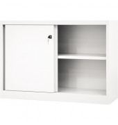 Schiebet&uuml;renschrank ECO SD12081S696, abschlie&szlig;bar, 2 OH, wei&szlig;, 120x83,9x43cm /BxHxT)