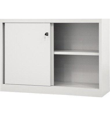 Schiebet&uuml;renschrank ECO SD12081S645, abschlie&szlig;bar, 2 OH, lichtgrau, 120x83,9x43cm /BxHxT)