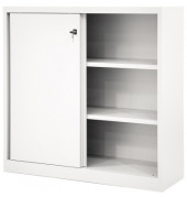 Schiebet&uuml;renschrank ECO SD12112S696, abschlie&szlig;bar, 3 OH, wei&szlig;, 120x118,1x43cm (BxHxT)