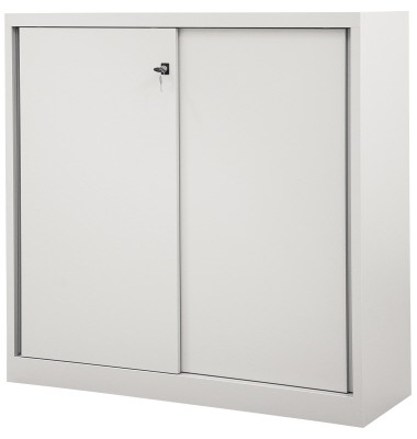 Schiebet&uuml;renschrank ECO SD12112S645, abschlie&szlig;bar, 3 OH, lichtgrau, 120x118,1x43cm (BxHxT)