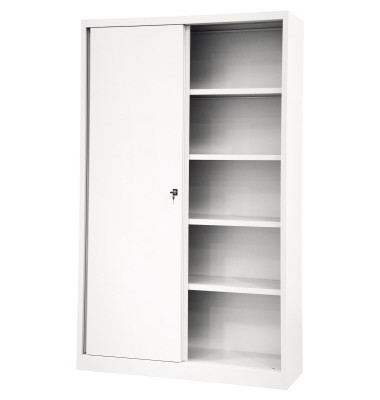 Schiebet&uuml;renschrank ECO SD12194S696, abschlie&szlig;bar, 5 OH, wei&szlig;, 120x198x43cm (BxHxT)