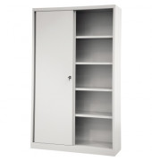 Schiebet&uuml;renschrank ECO SD12194S645, abschlie&szlig;bar, 5 OH, lichtgrau, 120x198x43cm (BxHxT)