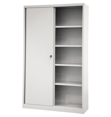 Schiebet&uuml;renschrank ECO SD12194S645, abschlie&szlig;bar, 5 OH, lichtgrau, 120x198x43cm (BxHxT)