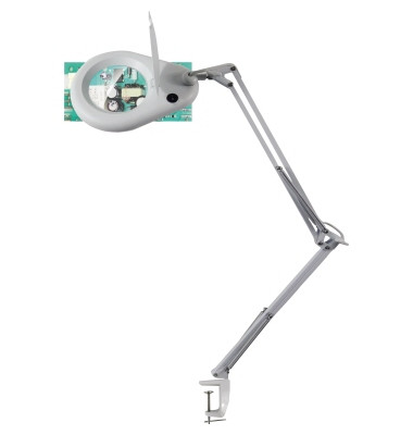 LED-Leuchtlupe ZOOM MAGNIFIC, wei&szlig;, Tischklemme