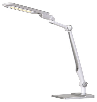 LED-Schreibtischlampe Multiflex, weiß, mit Klemmfuß, dimmbar