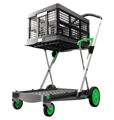 Klapptrolley Kunststoff/Aluminium grau/grün