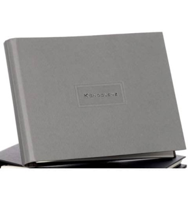 Kondolenzbuch 58-850010 grau mit verdeckter Spirale 19,5x25cm 40 Seiten Kunststoffeinband