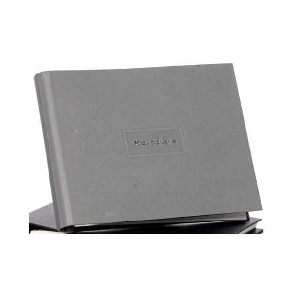 2 Stück Rössler Kondolenzbuch 58-850010 grau mit verdeckter Spirale 19,5x25cm 40 Seiten Kunststoffeinband 4014969530719 Rössler