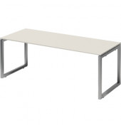 Schreibtisch Cito, 74cm (H), 200x80cm (BxT), rechteckig, weiß / silber