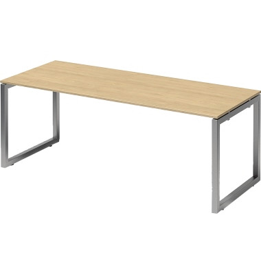 Schreibtisch Cito, rechteckig, ahorn / silber