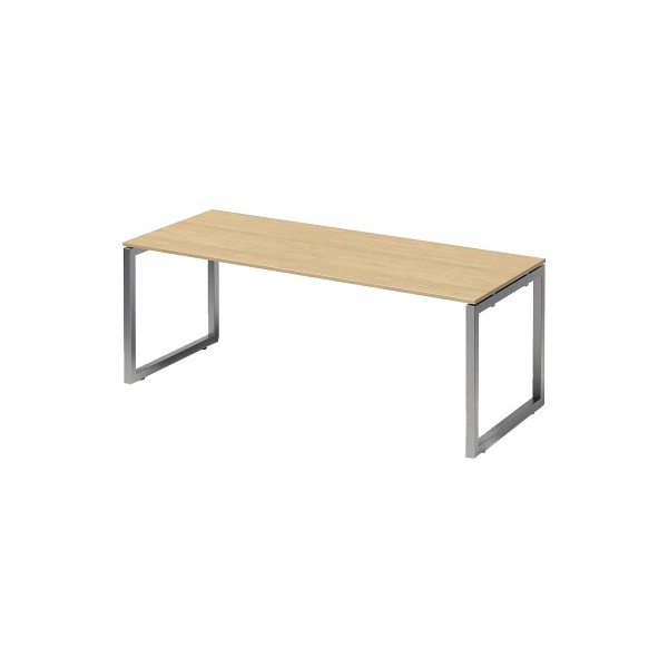 5020073998313 - Cito Schreibtisch 740 mm höhenfixes O-Gestell H 19 x B 2000 x T 800 mm Dekor ahorn Gestell silber