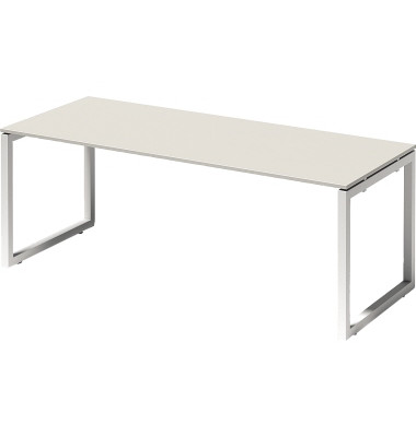 Schreibtisch Cito, 74cm (H), 200x80cm (BxT), rechteckig, weiß / weiß