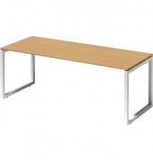 Schreibtisch Cito, 74cm (H), 200x80cm (BxT), rechteckig, buche / weiß