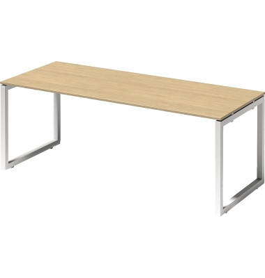 Schreibtisch Cito, 74cm (H), 200x80cm (BxT), rechteckig, ahorn / wei&szlig;