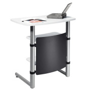 Stehpult MULTI M, höhenverstellbar 95-120cm (H), 83x56cm (BxT), rechteckig, weiß / silber
