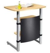 Stehpult MULTI M, höhenverstellbar 95x120cm (H), 83x56cm (BxT), rechteckig, buche / silber