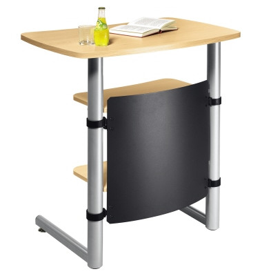 Stehpult MULTI M, höhenverstellbar 95x120cm (H), 83x56cm (BxT), rechteckig, buche / silber