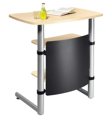 Stehpult MULTI M, höhenverstellbar 95x120cm (H), 83x56cm (BxT), rechteckig, ahorn / silber