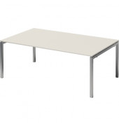 Schreibtisch Cito, 74cm (H), 200x120cm (BxT), rechteckig, weiß / silber