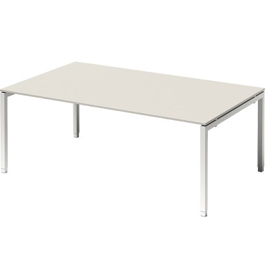 Schreibtisch Cito, höhenverstellbar, 65-85cm (H), 200x120cm (BxT), rechteckig, weiß / weiß